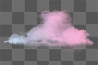 Pink gradient cloud png, weather aesthetic on transparent background