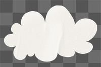 White cloud png, paper craft collage element, transparent background