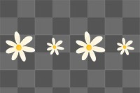 Daisy border png sticker, cute flower clipart