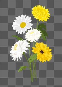 Daisy bouquet png sticker, white flowers on transparent background