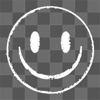 Cyberpunk smiling png face sticker, grunge, funky design on transparent background