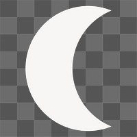 Crescent moon png sticker, white shape on transparent background