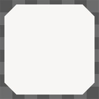 Square badge png sticker, white geometric shape on transparent background