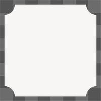 Square badge png sticker, white geometric shape on transparent background