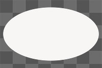 White ellipse png sticker, flat geometric shape on transparent background