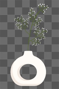 Modern vase png sticker, home decor illustration, transparent background