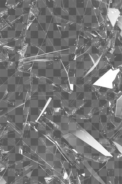 PNG Abstract shattered glass fragments