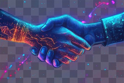 PNG Handshake futuristic handshake digital.