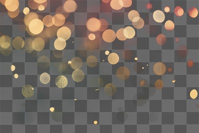 PNG Gold glitter confetti bokeh background glowing lights.