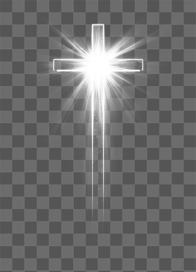 PNG Cross radiant glowing symbol.