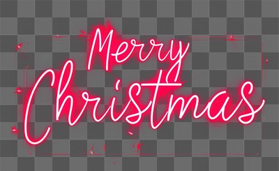 PNG Festive neon Merry Christmas sign