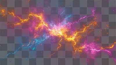 PNG Lightning bolts interstellar galactic vibrant.