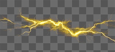 PNG Yellow Lightning lightning black thunderstorm.