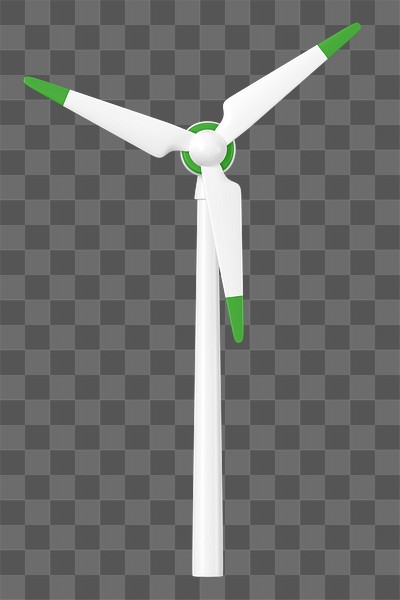 PNG 3D wind turbine, element illustration, transparent background