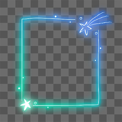 Neon frame png planet glowing border