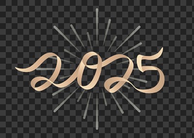 2025 png gold cursive text, | Free PNG Sticker - rawpixel