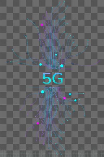 Technology particle dots png 5G digital corporate 