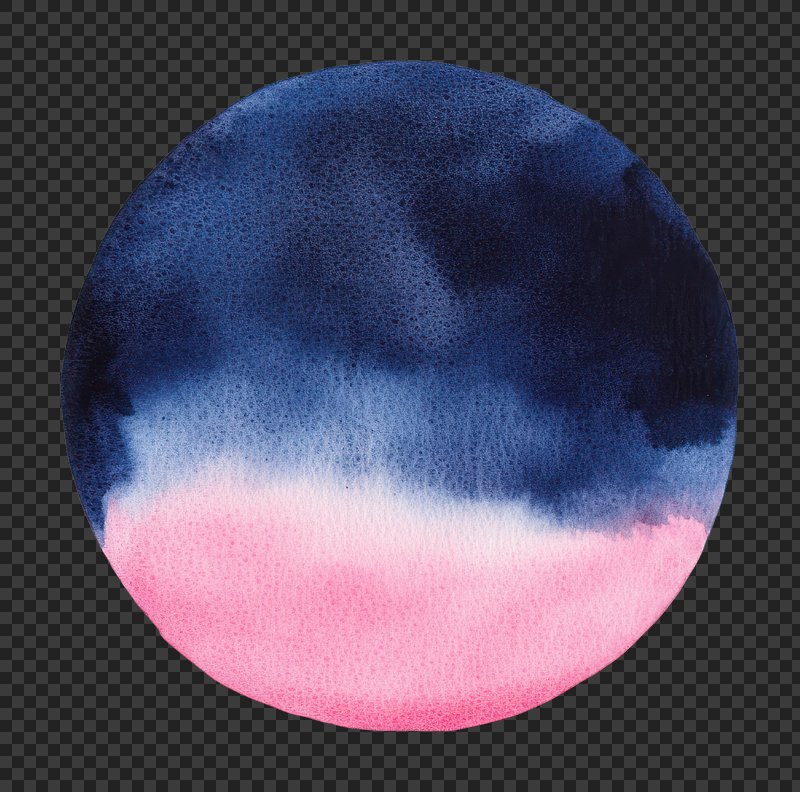 PNG Dark blue and pink watercolor flat circle art illustration astronomy.