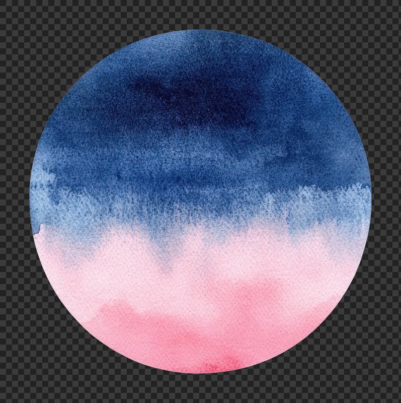 PNG Dark blue and pink watercolor flat circle art painting outdoors.