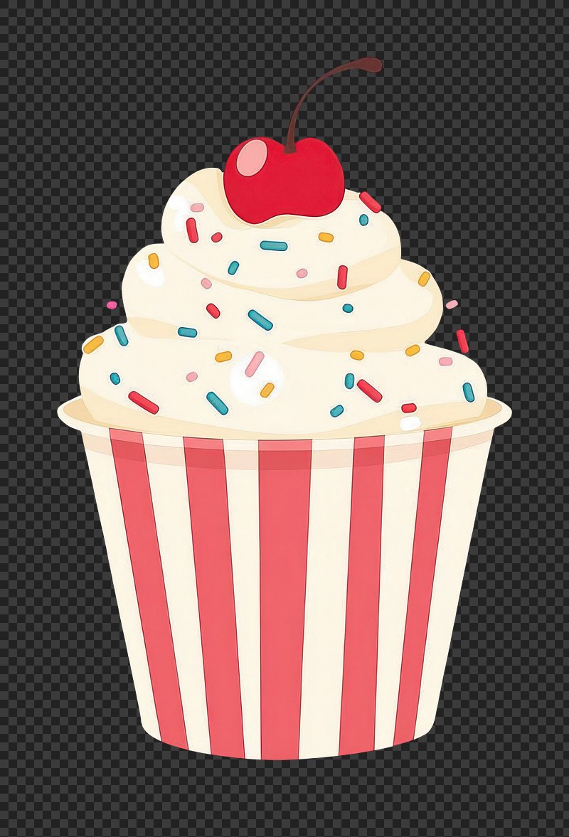 PNG Ice cream sundae illustration sprinkles cupcake.