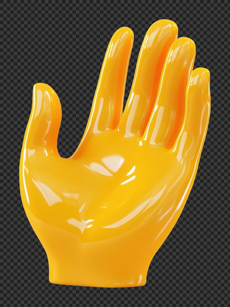 PNG Yellow hand okay contemporary decorative sculpture.
