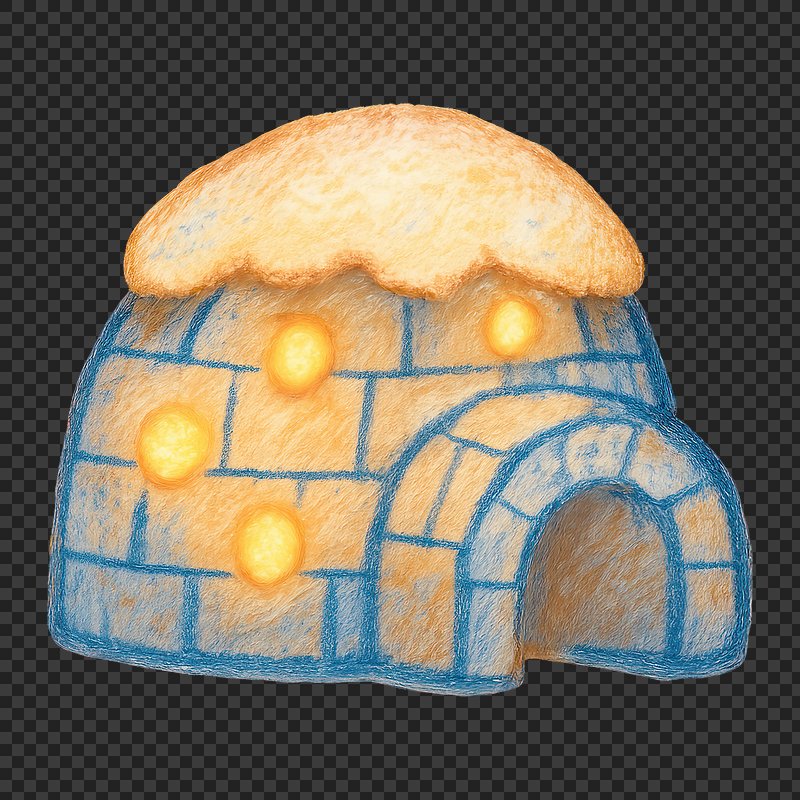 PNG Cozy whimsical stone igloo.