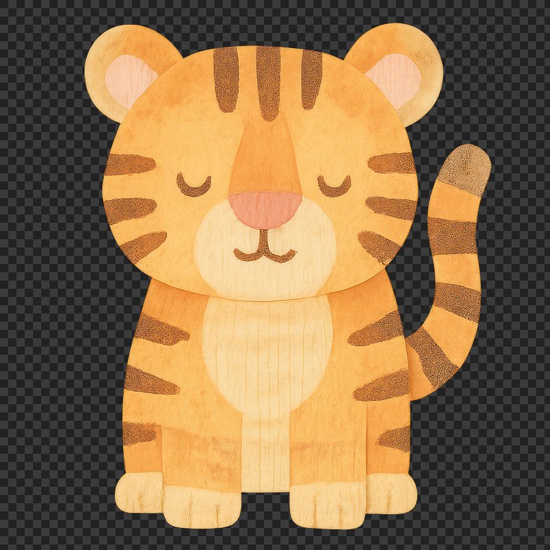 PNG Cute cartoon tiger illustration