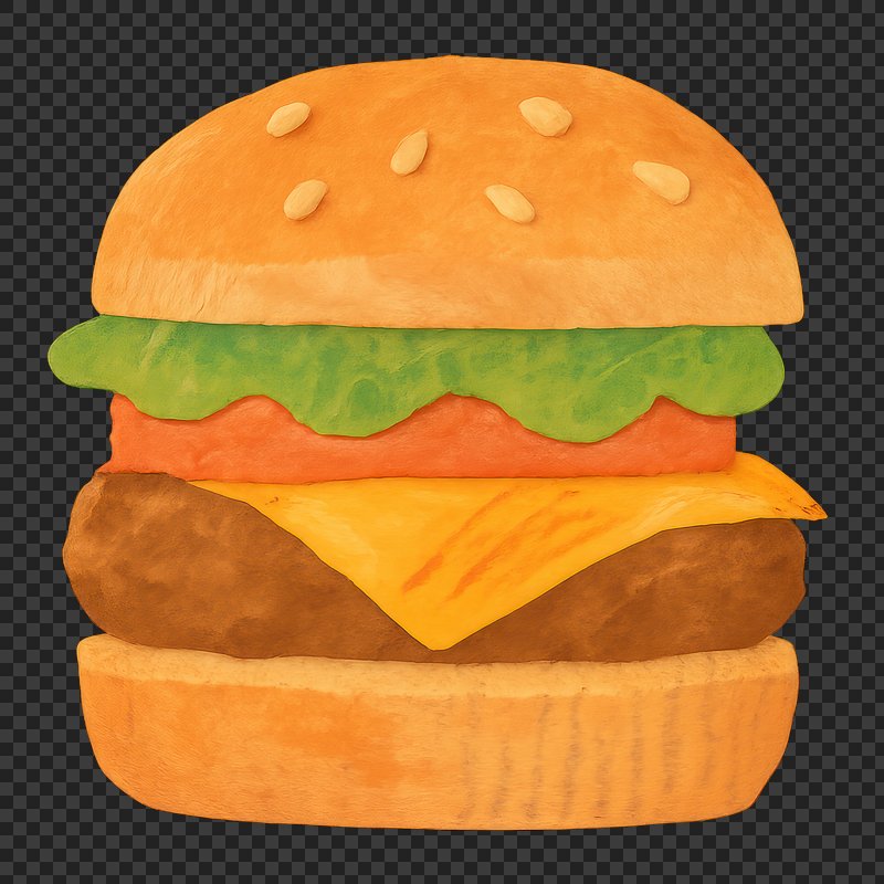 PNG Colorful delicious burger illustration.