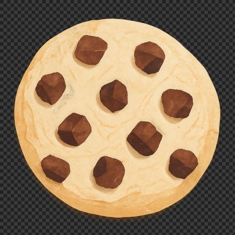 PNG Delicious chocolate chip cookie illustration.