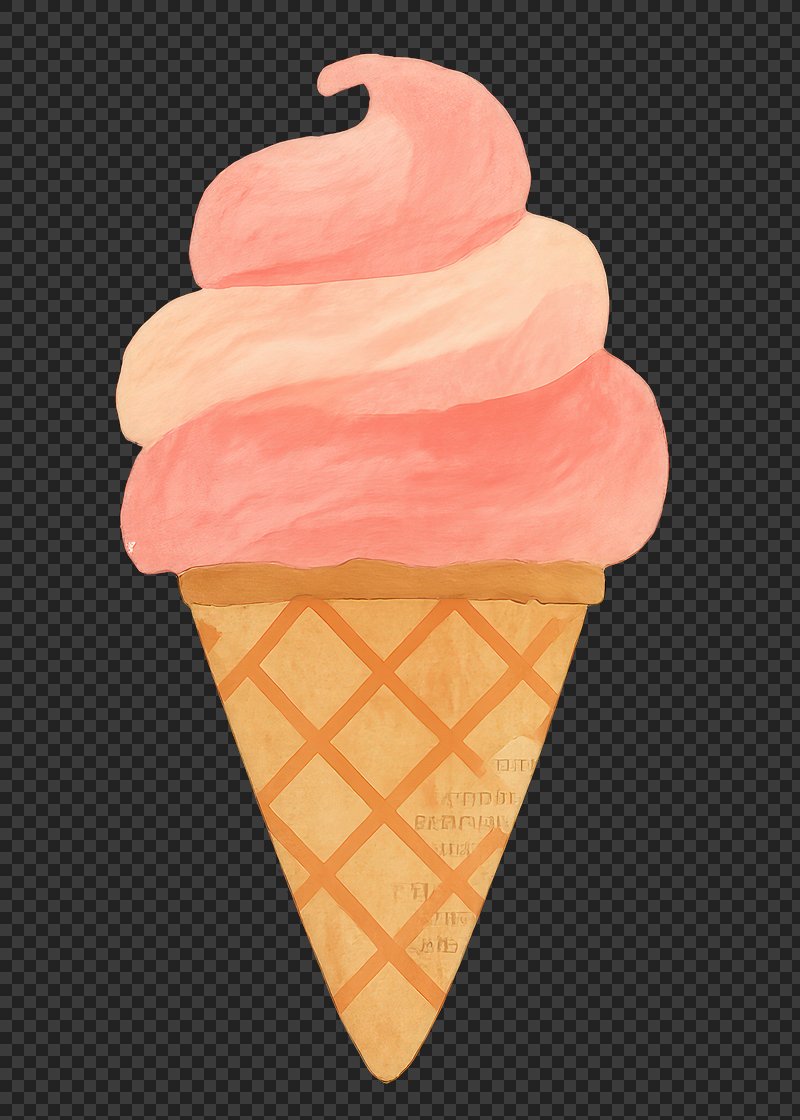 PNG Delicious watercolor ice cream cone.