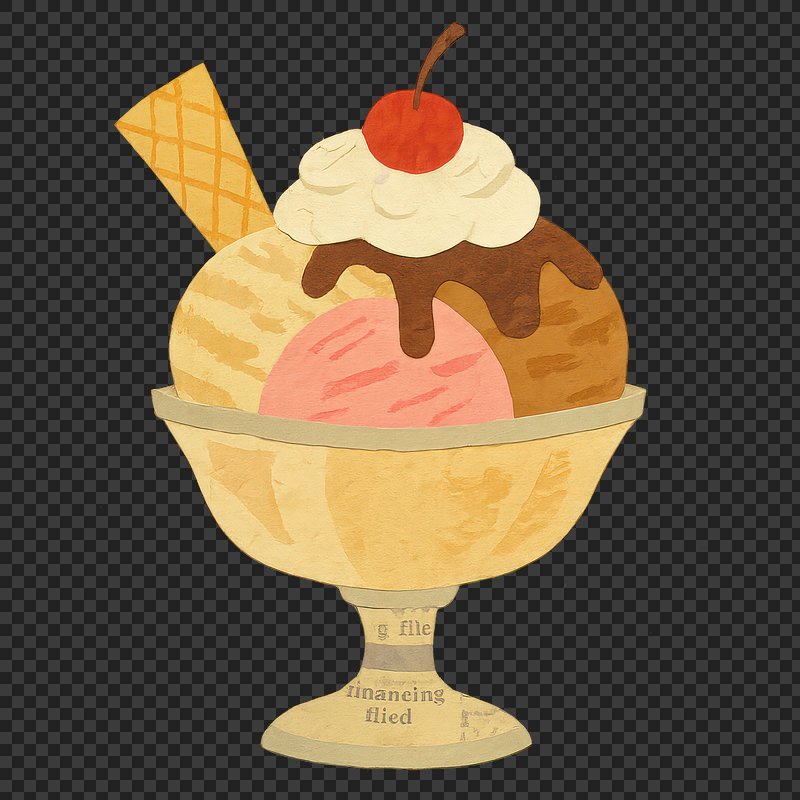 PNG Delicious vintage ice cream illustration.