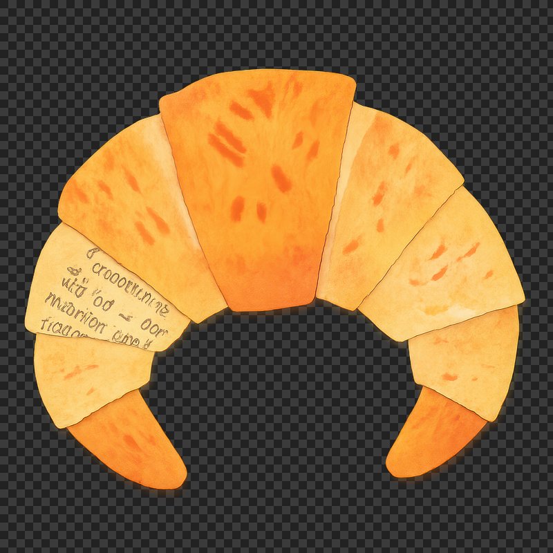 PNG Delicious watercolor croissant illustration.