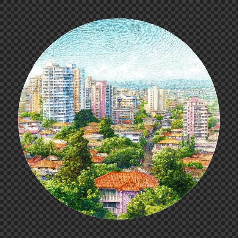 PNG Honolulu city scape scenery architecture cityscape buildings.