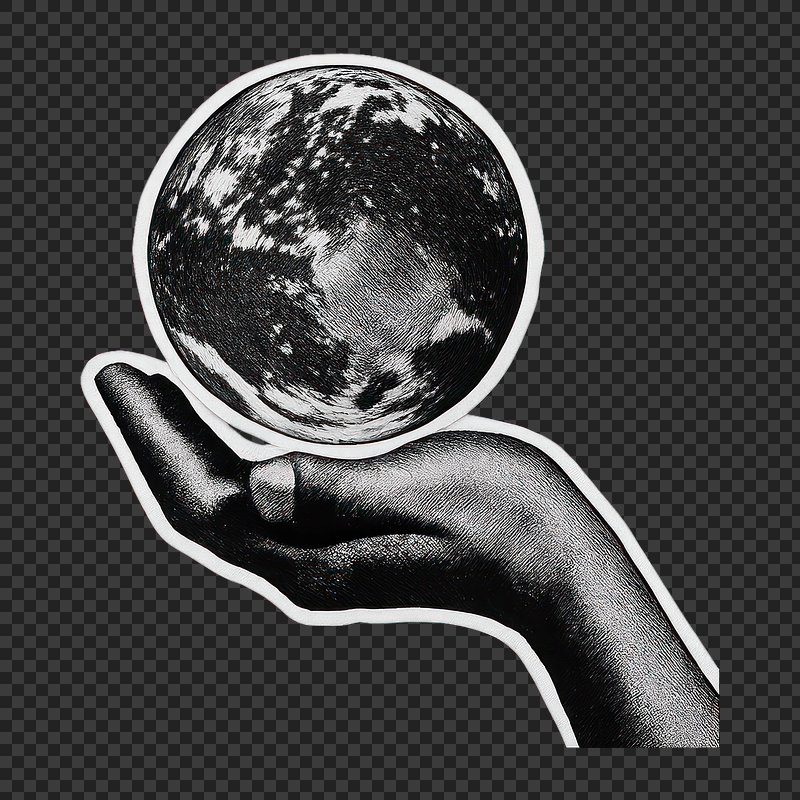PNG Hand holding celestial sphere