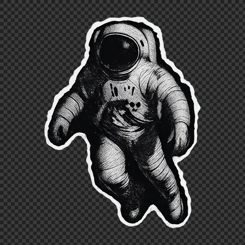 PNG Vintage astronaut sketch design