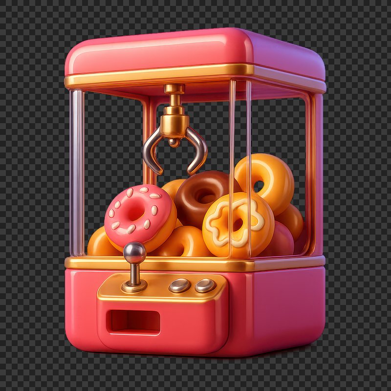 PNG Colorful donut claw machine