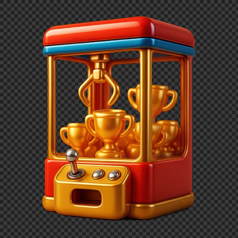 PNG Colorful arcade claw machine