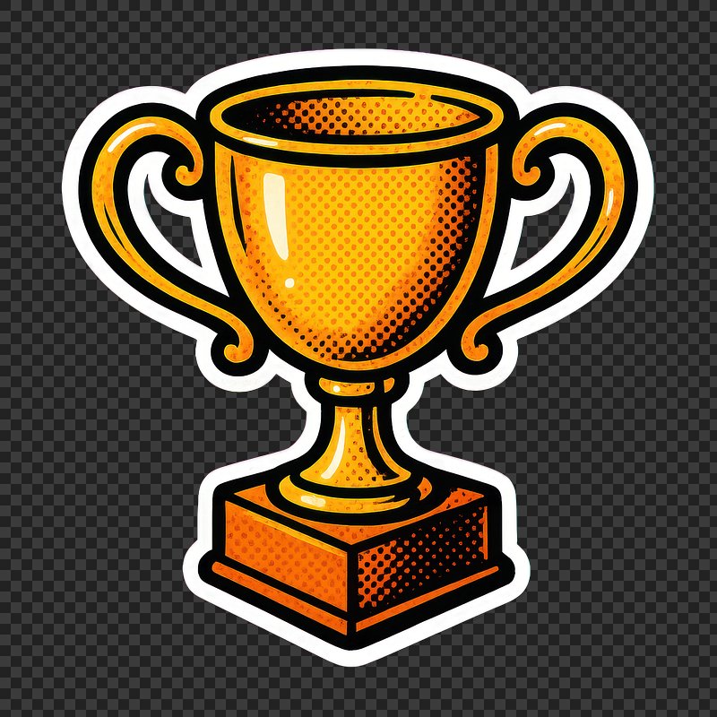 Golden trophy vector illustration.