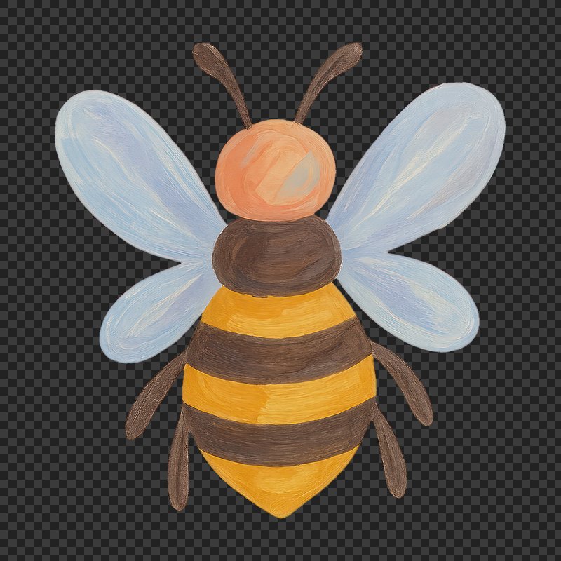 PNG Colorful bee illustration design.