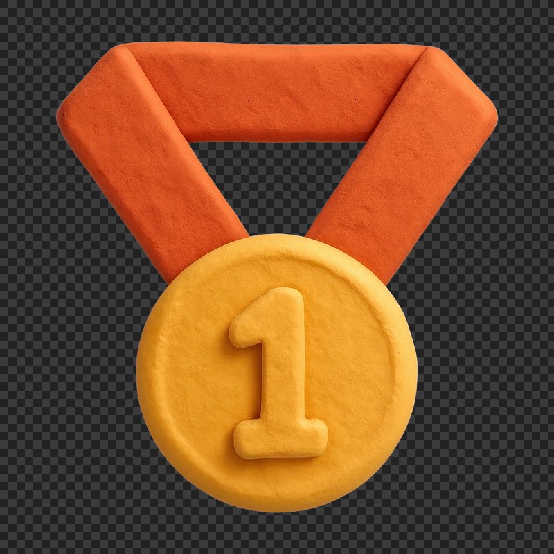 PNG Clay gold medal illustration