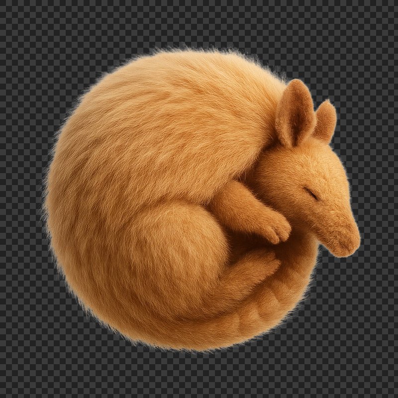 PNG Cute fluffy armadillo illustration.