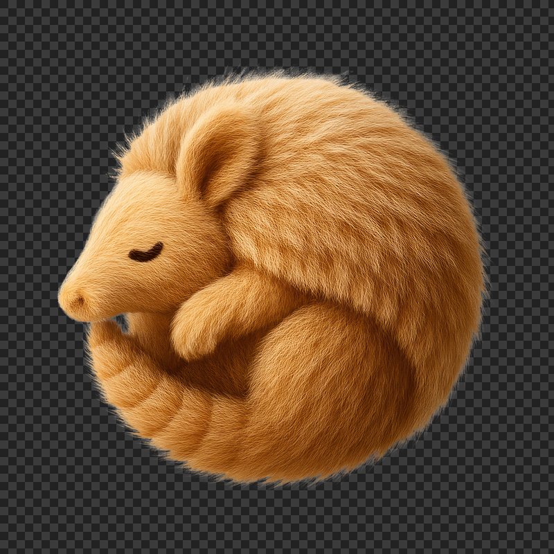 PNG Cute fluffy sleeping creature
