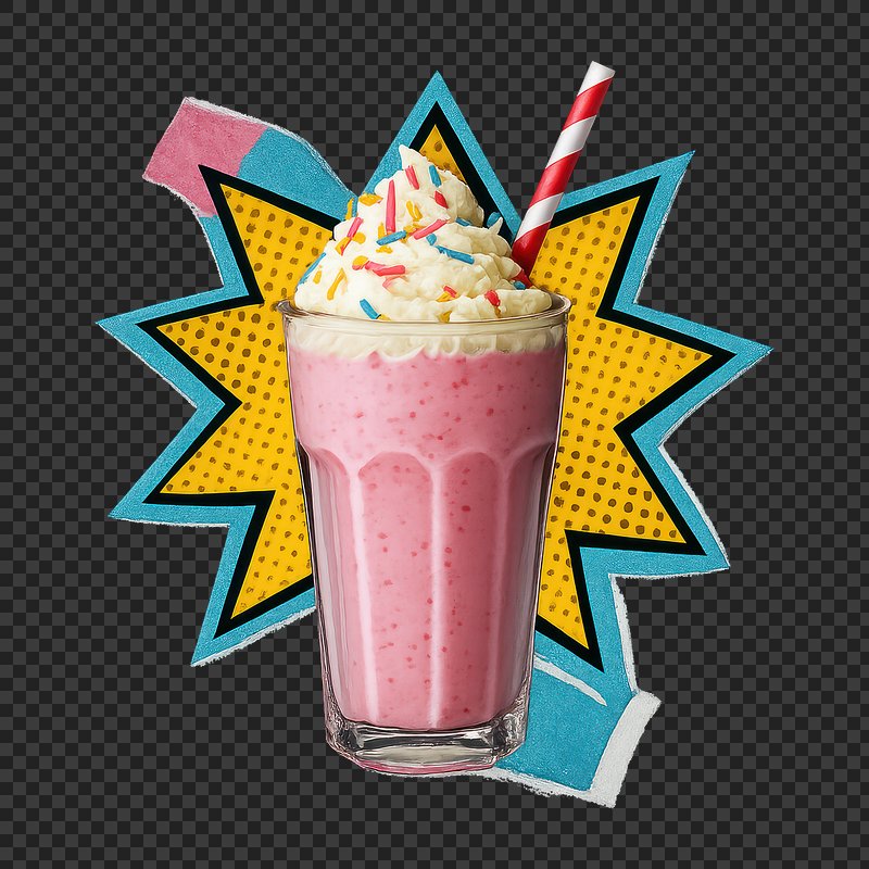PNG Colorful milkshake pop art