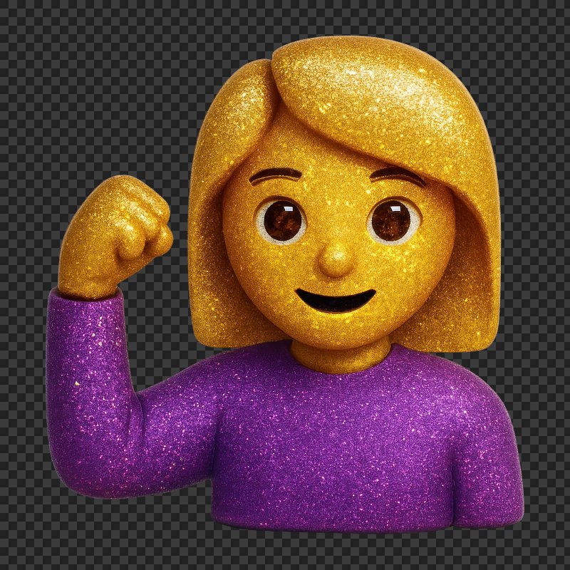 PNG Glittery emoji figure celebrating