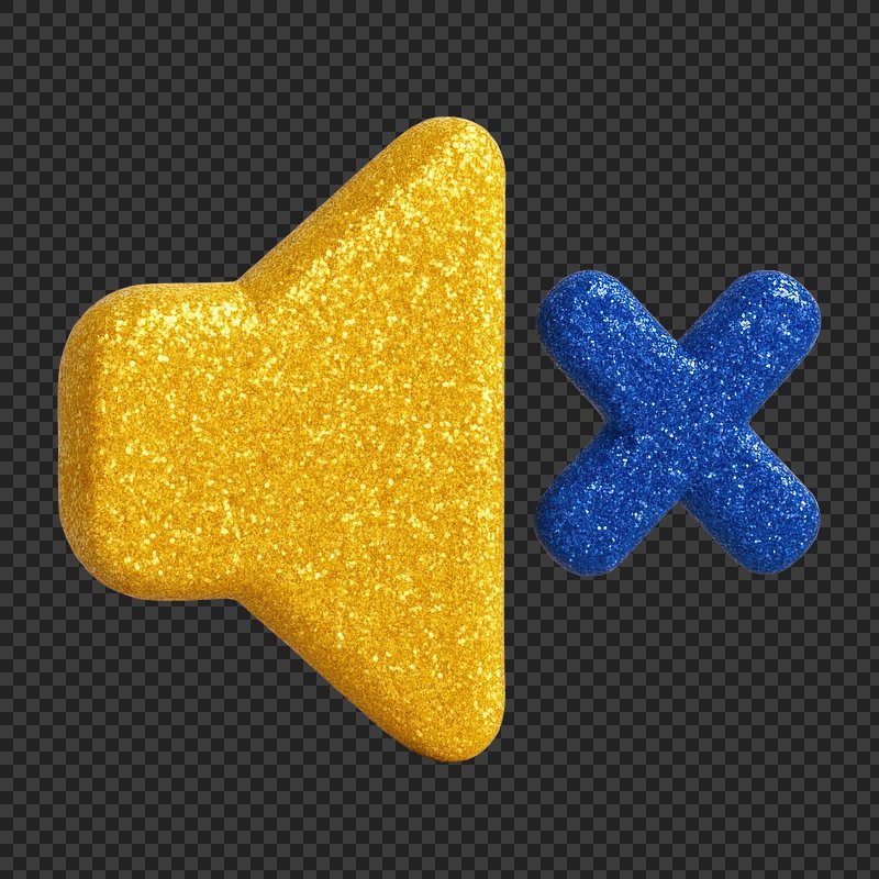 PNG Glittery mute symbol illustration.