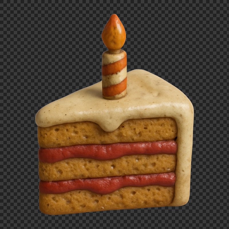 PNG Whimsical cake slice illustration.