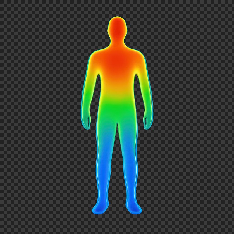 PNG Colorful human heatmap silhouette