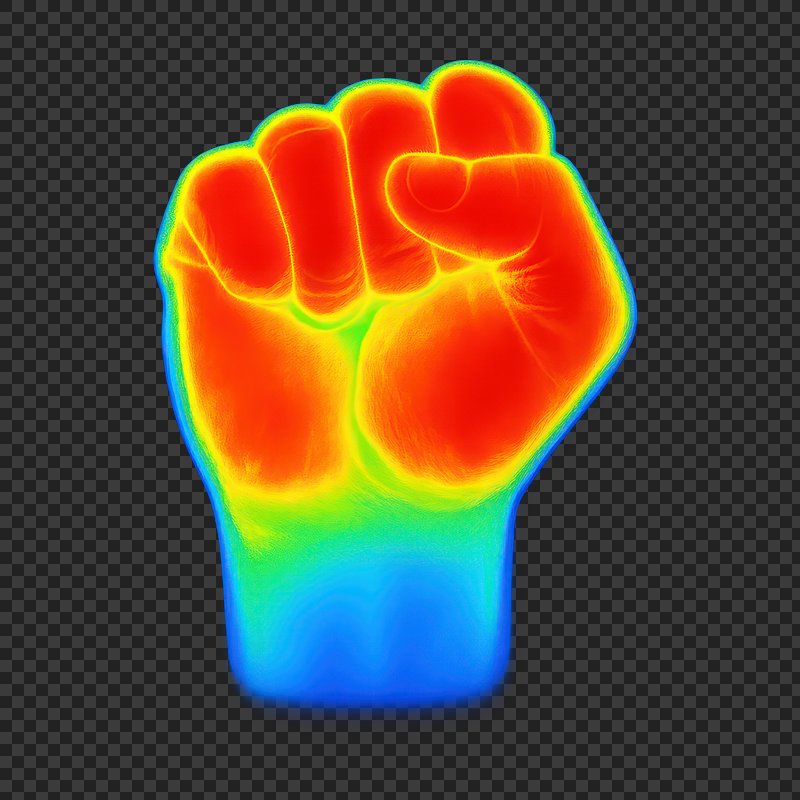 PNG Vibrant thermal fist symbol