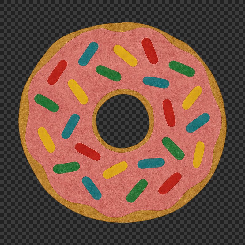 PNG Colorful donut with sprinkles.