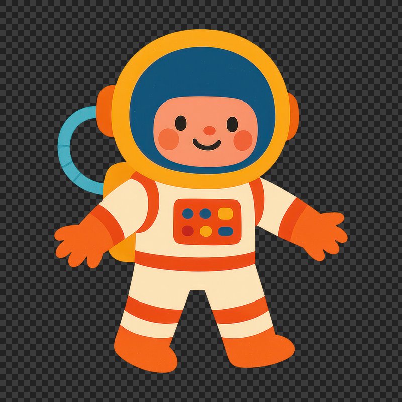 PNG Cute cartoon astronaut illustration.